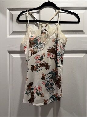 Fashion Nova Floral Lace Trim Cami Tank